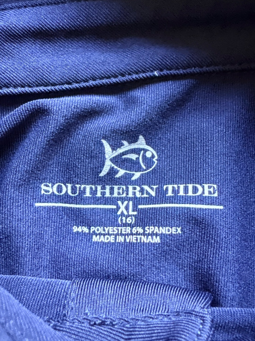 Southern Tide Boys XL (16) Short Sleeve Navy Blue Polo - great condition! - Picture 3 of 16